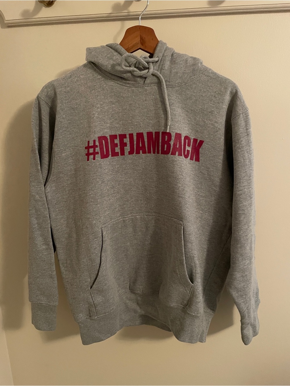 Grey hoodie Def Jam Recordings Gray Hoodie with Burgundy Logo. Size Medium.